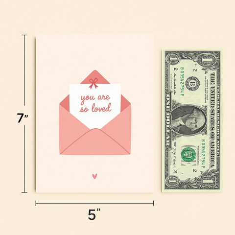 Love Greeting Card “You Are So Loved” Modern Design - Size