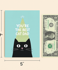Funny Cat Dad Greeting Card Cute Black Cat Design - Size