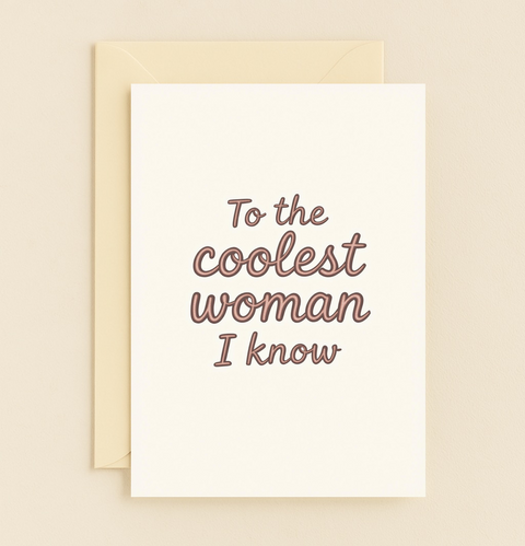 Funny Greeting Card Coolest Woman Modern Design - Front