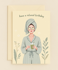 Funny Birthday Greeting Card Relaxed Spa Theme - Front