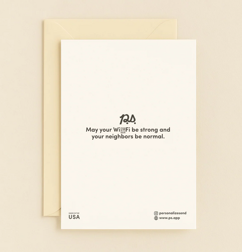 Home Sweet Home Card Modern Illustrated Design - Back