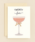 Funny Birthday Card Champagne Glass Design - Front