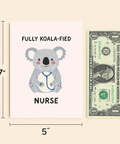 Nurse Greeting Card Funny Koala Design - Size