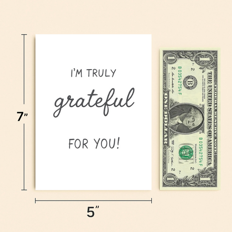 Thank You Greeting Card Simple Modern Design - Size