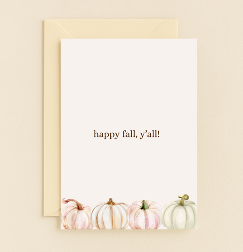 Fall Greeting Card Watercolor Pumpkins Modern Design - Front
