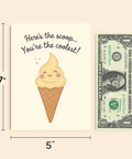 Funny Greeting Card Cute Ice Cream Cone Design - Size