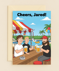 Cheers Jared Pool Party Beer Friends Cartoon Personalized Celebration Card product image