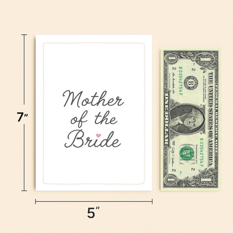 Mother of the Bride Card Modern Elegant Design - Size