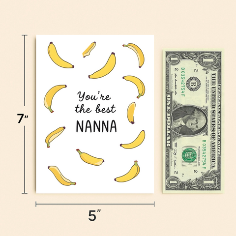 Funny Grandparent Greeting Card Banana Theme - Size