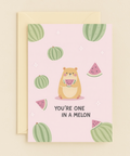 adorable hamster melon card