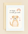 adorable puppy rainbow smile card