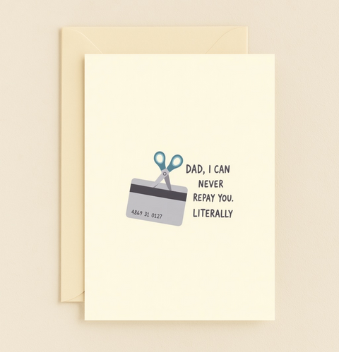 Funny Dad Birthday Card with Credit Card Humor - Front