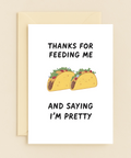 Funny Thank You Card with Taco Illustration - Front