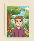 Love You Dad Fishing Golf Flowers Outdoor Young Man Card product image