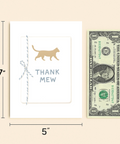 Funny Thank You Card with Cute Cat Silhouette - Size