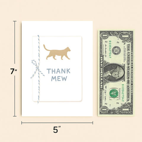 Funny Thank You Card with Cute Cat Silhouette - Size