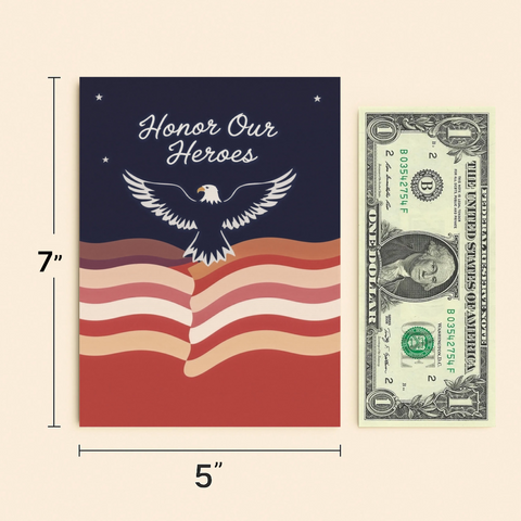 Patriotic Greeting Card with Bold Eagle Design - Size