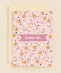 autumn ghosts and pumpkins thank you card