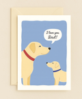 Funny Dad Greeting Card Cute Dog Illustration - Front