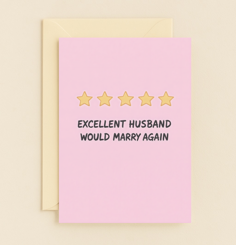 Funny Anniversary Card Star Rating Husband - Front