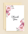 Thank You Card Elegant Floral Design - Front