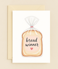 Funny Greeting Card Bread Winner Illustration - Front