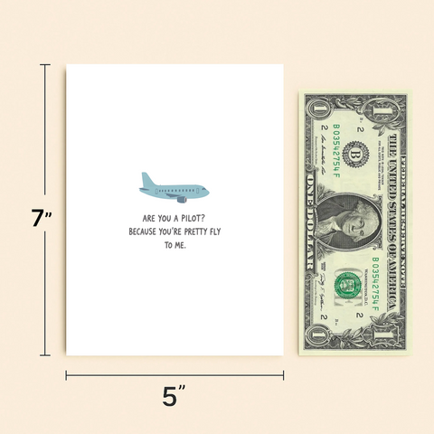 Funny Greeting Card with Airplane Joke - Size
