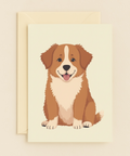 Cute Smiling Dog Illustration Fluffy Puppy Blank Greeting Card product image