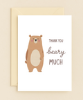 Thank You Greeting Card Cute Bear Illustration - Front