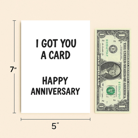 Funny Anniversary Card Simple Black and White Design - Size