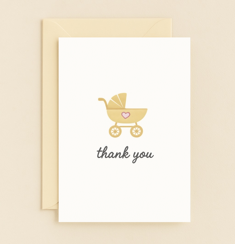 baby stroller thank you card