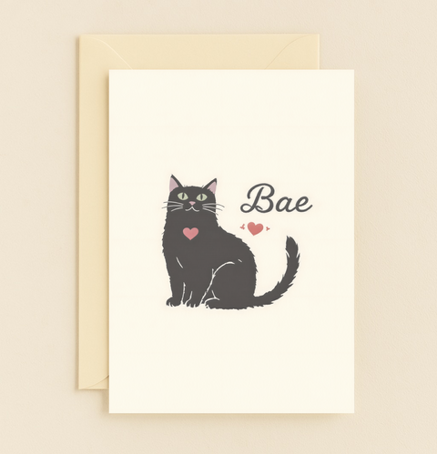 bae cat love card