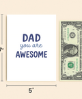 Funny Dad Greeting Card Bold Modern Typography - Size