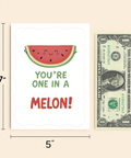 Funny Birthday Card Cute Watermelon Design - Size