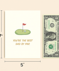 Golf Dad Greeting Card Best Dad by Par - Size