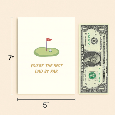 Golf Dad Greeting Card Best Dad by Par - Size