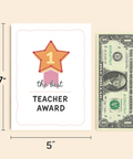 Teacher Award Greeting Card Star Design - Size