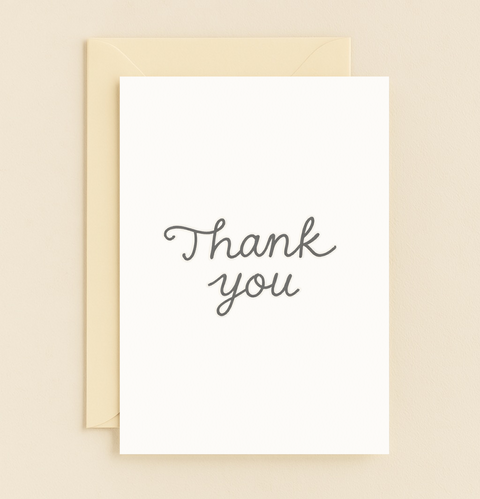 beautiful handwritten thank you card