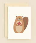 beaver with maple leaf card