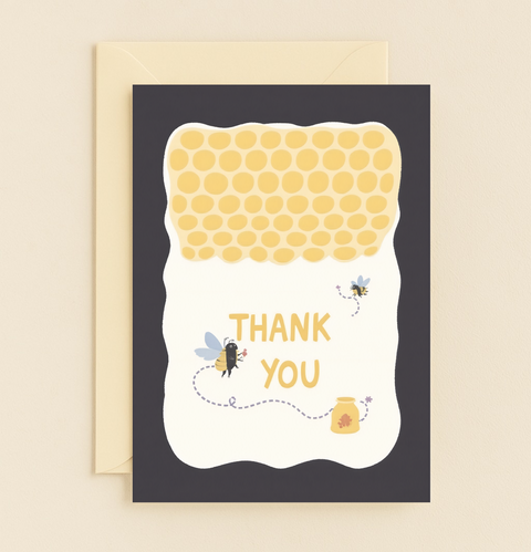 bee themed thank you card