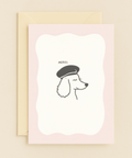 beret dog merci card