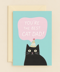 best cat dad party hat card