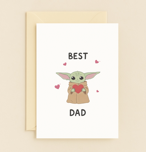 best dad cute alien card