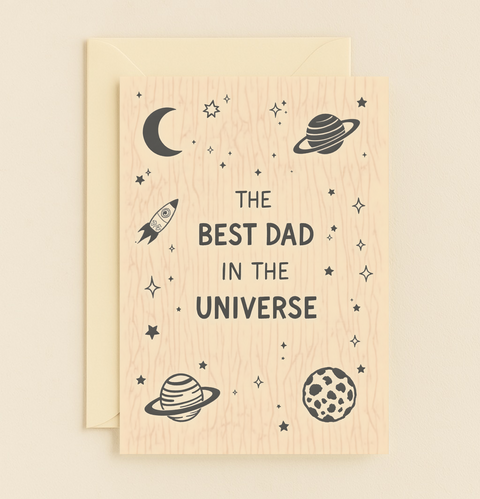 best dad in the universe space card