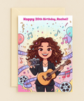 Happy 20th Birthday Rachel Card with Camera Guitar Film Music Balloons product image