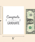 Graduation Greeting Card "Congrats & Graduate" Modern Design - Size