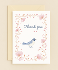 bird and blossoms thank you card