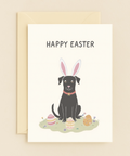 black lab bunny ears card