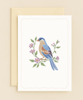 blue bird floral greeting card