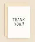 bold handwritten thank you card